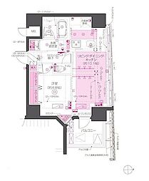ZOOM東神田 1LDKの間取図画像
