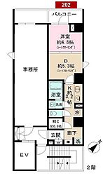 ショコラスイート東日本橋 1DKの間取図画像