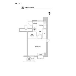 千歳プラザ 1Kの間取図画像