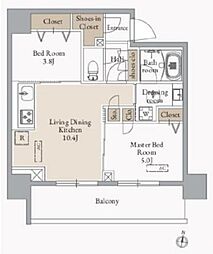 JMF-Residence蔵前鳥越 2LDKの間取図画像