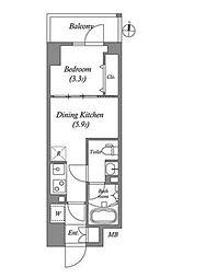 COSMOSGRACIARYogokuResidence 1DKの間取図画像