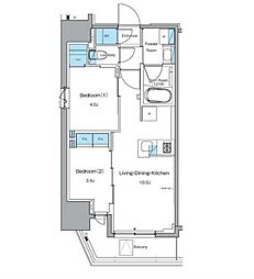 ルフォンプログレ秋葉原EAST 2LDKの間取図画像