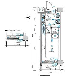 メインステージ森下駅前 1Kの間取図画像