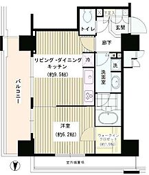 パークタワー秋葉原 1LDKの間取図画像