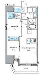 ルフォンプログレ秋葉原EAST 2LDKの間取図画像
