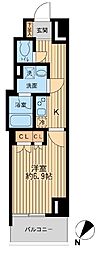 日本橋ファーストレジデンス 1Kの間取図画像