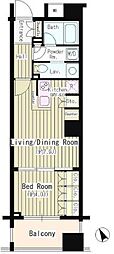 コクヨーレ日本橋 1LDKの間取図画像