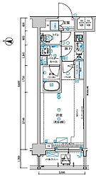 メインステージ森下駅前 1Kの間取図画像