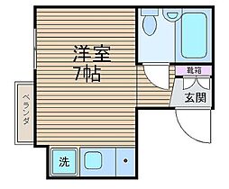 第二北條ビル ワンルームの間取図画像