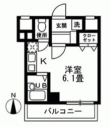フェルゼ・エフ 1Kの間取図画像
