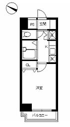 スカイコート後楽園壱番館 1Kの間取図画像