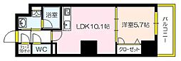 プラシーデンス本町 1LDKの間取図画像