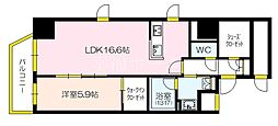 プラシーデンス本町 1LDKの間取図画像