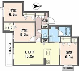 パール壽 3LDKの間取図画像