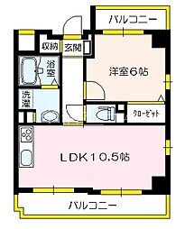 パルグレイス鴫野 1LDKの間取図画像