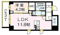 シャーメゾン上町台 1LDKの間取図画像