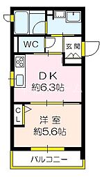 シャーメゾンアリエッタ 1DKの間取図画像