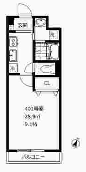 デルックス南砂（DeLLCS南砂） 401｜東京都江東区南砂３丁目(賃貸マンション1K・4階・28.90㎡)の写真 その2