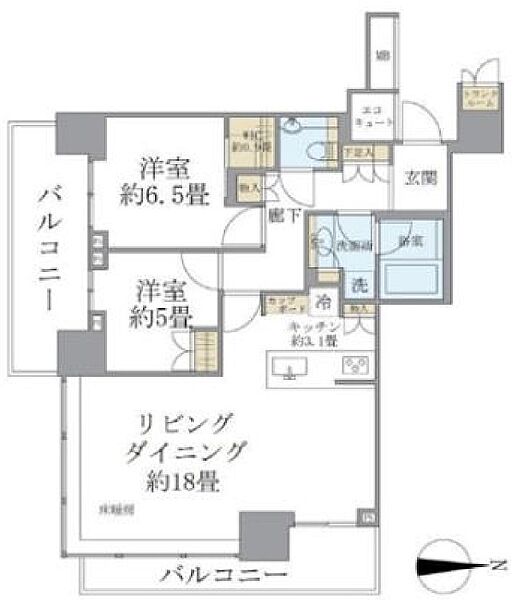 ザ・パークハウス晴海タワーズクロノレジデンス 3512｜東京都中央区晴海２丁目(賃貸マンション2LDK・35階・74.64㎡)の写真 その2