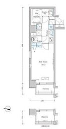 アーバネックス清澄白河2WEST 1Kの間取図画像