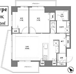 プロスペクト清澄庭園 2LDKの間取図画像