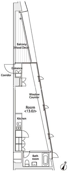 イプセ学芸大学 309｜東京都目黒区柿の木坂2丁目(賃貸マンション1R・2階・29.55㎡)の写真 その2