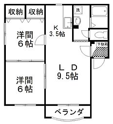 ファミール102 2LDKの間取図画像
