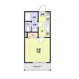 JR川越線 日進駅 徒歩9分の賃貸アパート 1階1Kの間取り