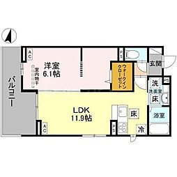 湘南新宿ライン宇須 土呂駅 徒歩7分の賃貸アパート 2階1LDKの間取り