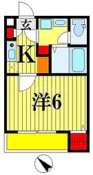 MELDIA大宮II 1階1Kの間取り