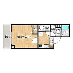 ジーメゾン風渡野 1Kの間取図画像
