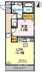 ウィステリア 1LDKの間取図画像