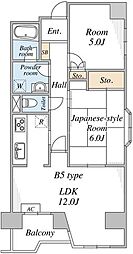 ファーストパレス与野本町 3DKの間取図画像