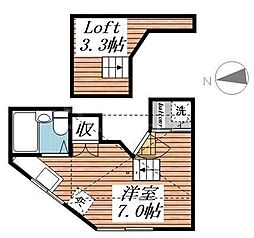 コロネェード大宮 ワンルームの間取図画像