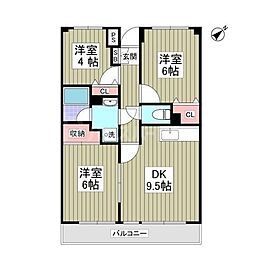 グランパレス小熊 3DKの間取図画像