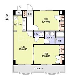ジェードパレス 2LDKの間取図画像