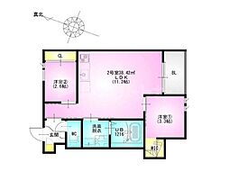 REGALEST KB前 2LDKの間取図画像