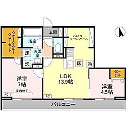 アーバンパレス21 2LDKの間取図画像