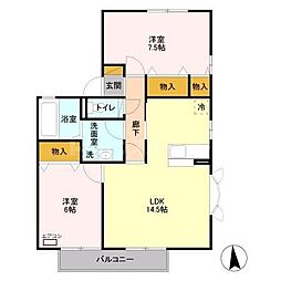 コンフォート・エスパシオ 2LDKの間取図画像