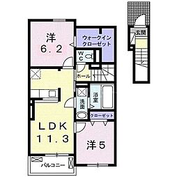 グレイスレジデンス 2LDKの間取図画像