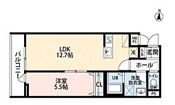 リーブルファイン大宮天沼町 1LDKの間取図画像