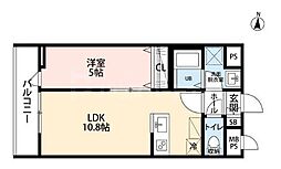 リーブルファイン大宮天沼町 1LDKの間取図画像
