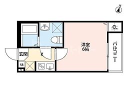 トトロヒルズ 1Kの間取図画像