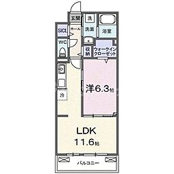 リオラ I 1LDKの間取図画像