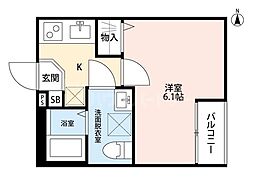 Infinity大宮北 1Kの間取図画像