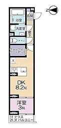 クレールレジデンス 1DKの間取図画像