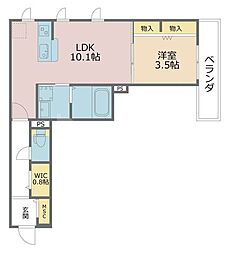 GrandeClasse新都心 1LDKの間取図画像