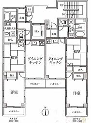 ロマーナ参番館 2DKの間取図画像
