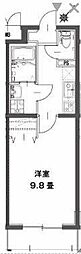 IVYCOURT 1Kの間取図画像