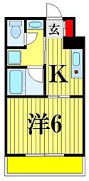 レフィーニ大宮盆栽町 1Kの間取図画像